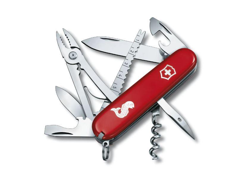 Faca multiuso Victorinox Angler para pescadores vermelho