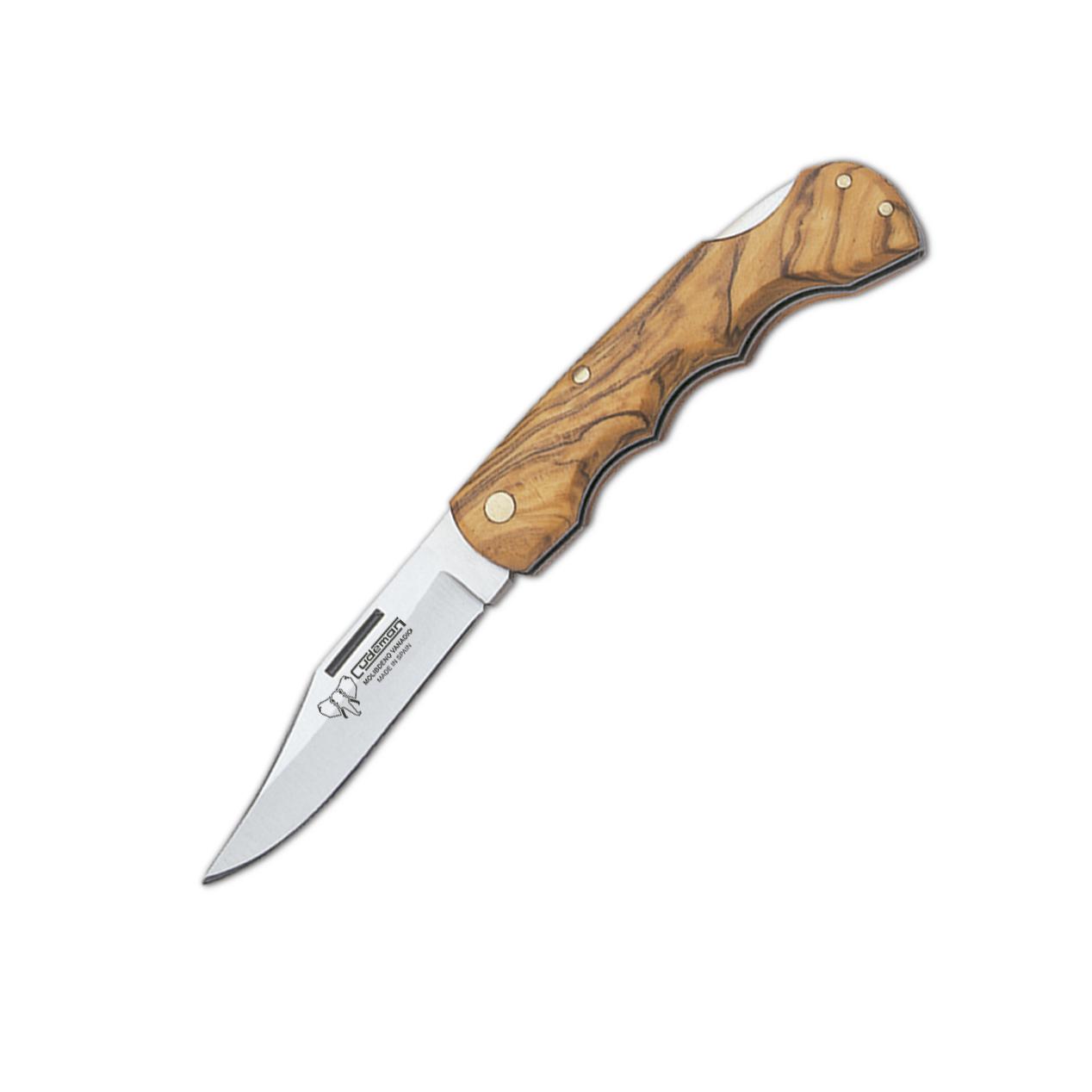 Navaja de caza Cudeman. Puño en madera de olivo. Hoja 6,5 cm