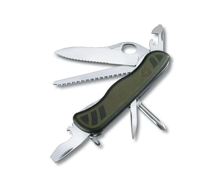 Canivete Victorinox Swiss Soldier 08 verde e preto com 10 usos bl...