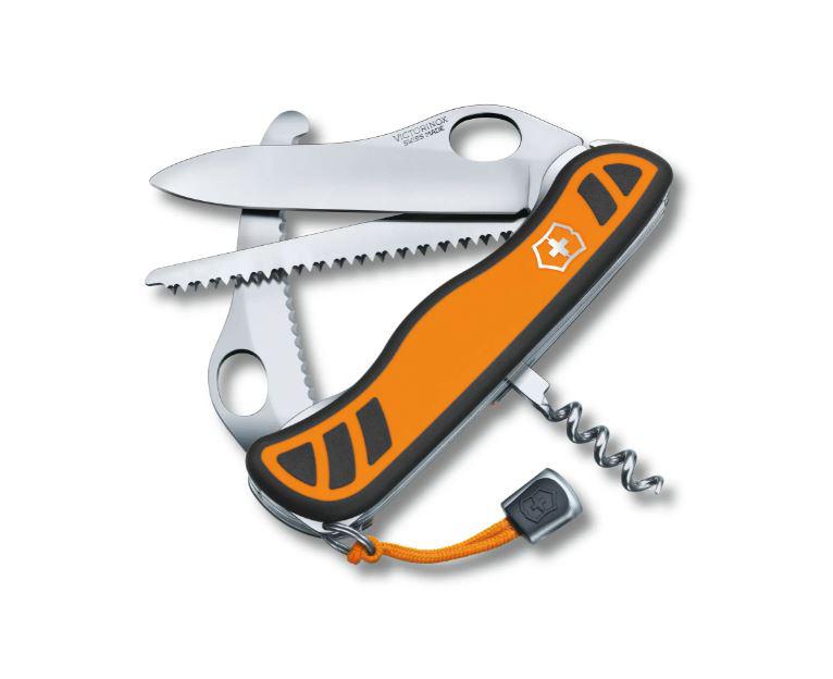 Faca multiuso Victorinox Hunter XT Grip preta e laranja