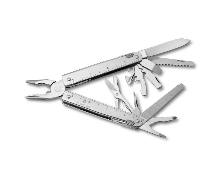 Pince multifonction Victorinox Swiss Tool X avec étui en cuir noir sous blister
