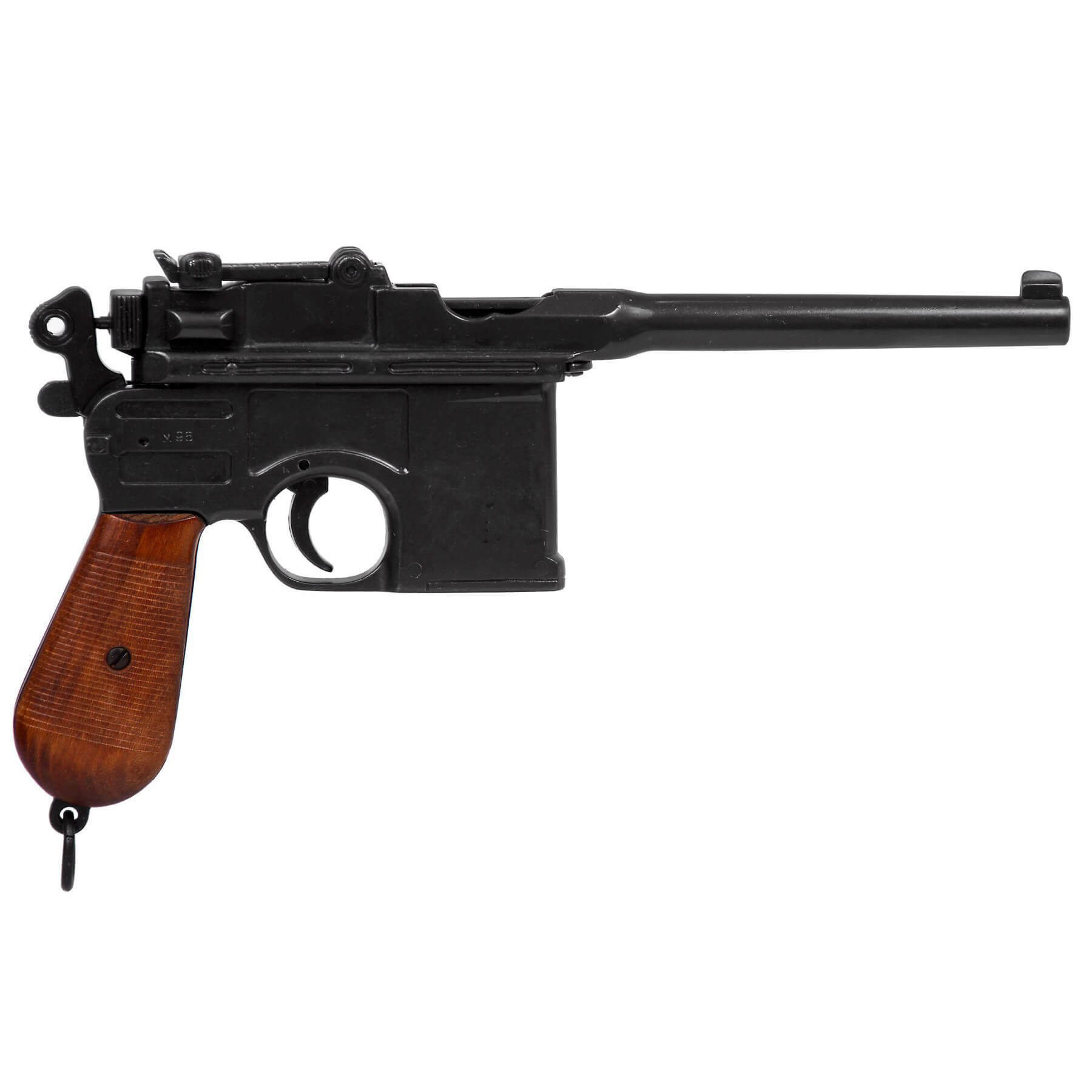 Pistola C96, Alemanha 1896 feita de metal com cabos de madeira