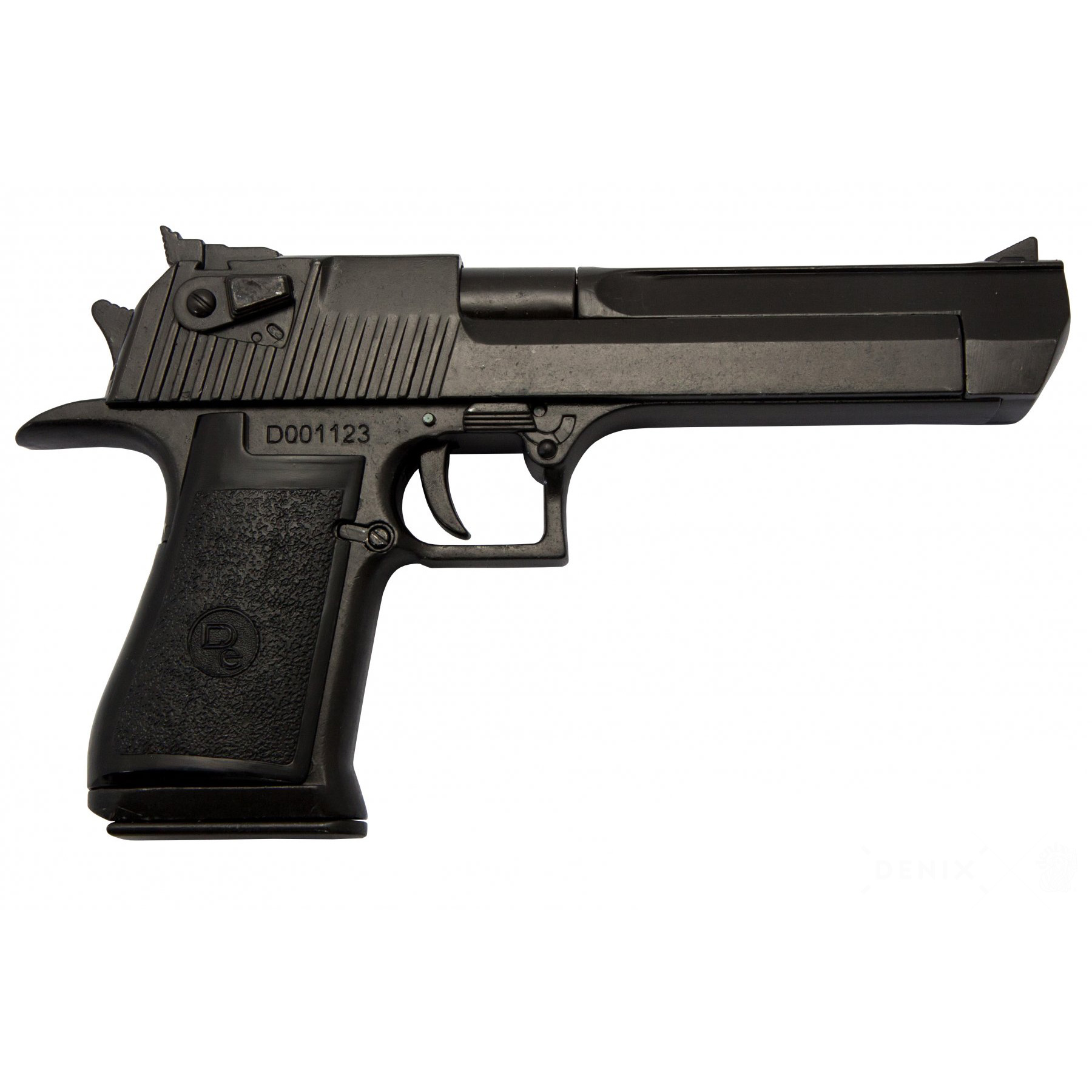 Réplica de pistola semiautomática, EUA-Israel 1982, metal lacado preto e plástico