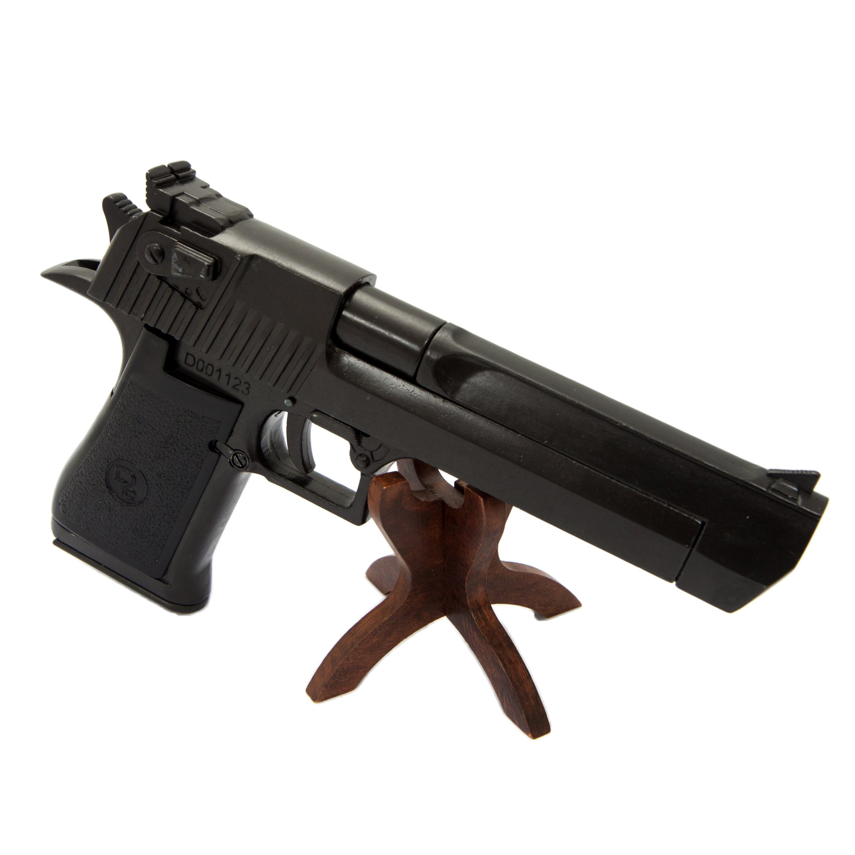 Réplica de pistola semiautomática, EUA-Israel 1982, metal lacado preto e plástico