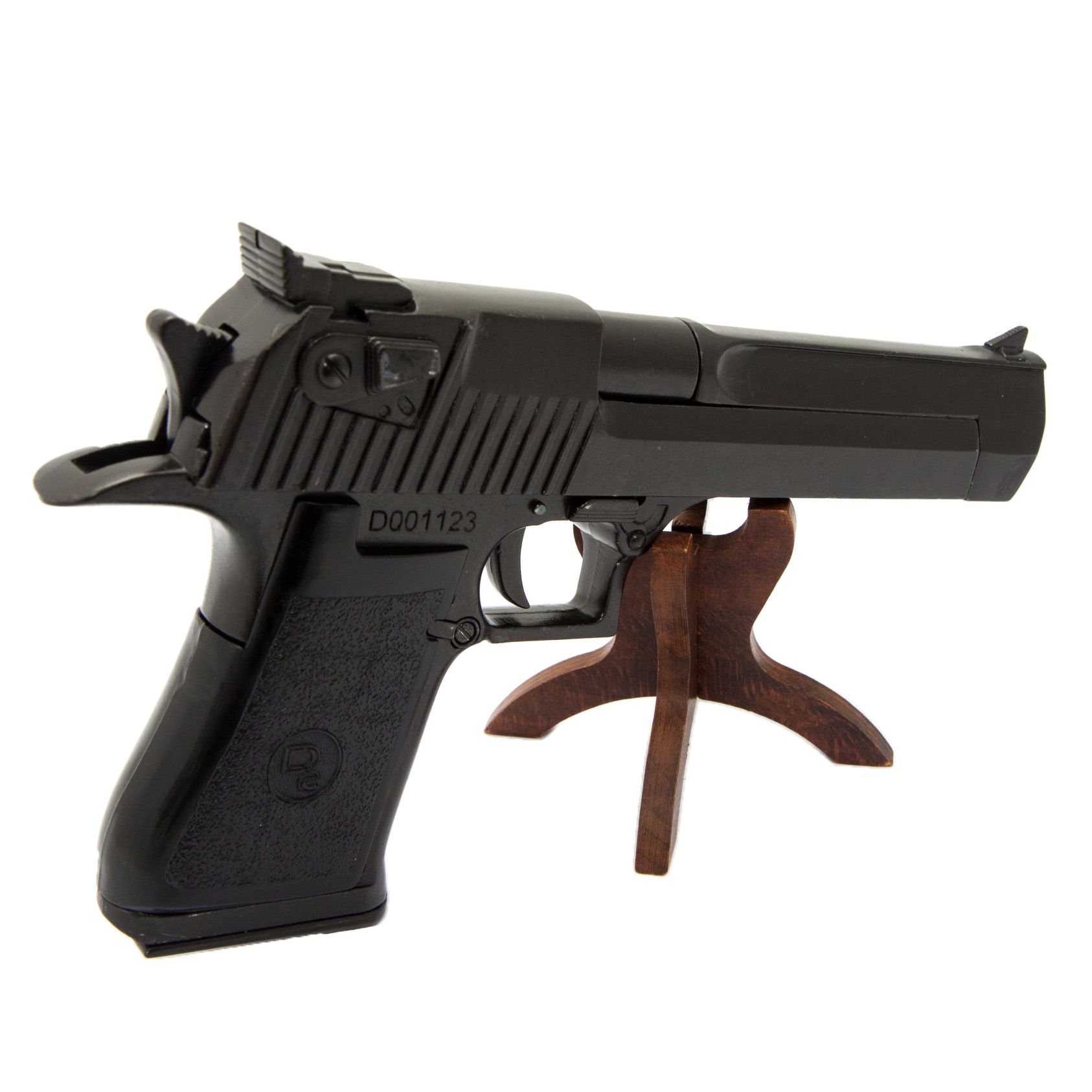 Réplica de pistola semiautomática, EUA-Israel 1982, metal lacado preto e plástico