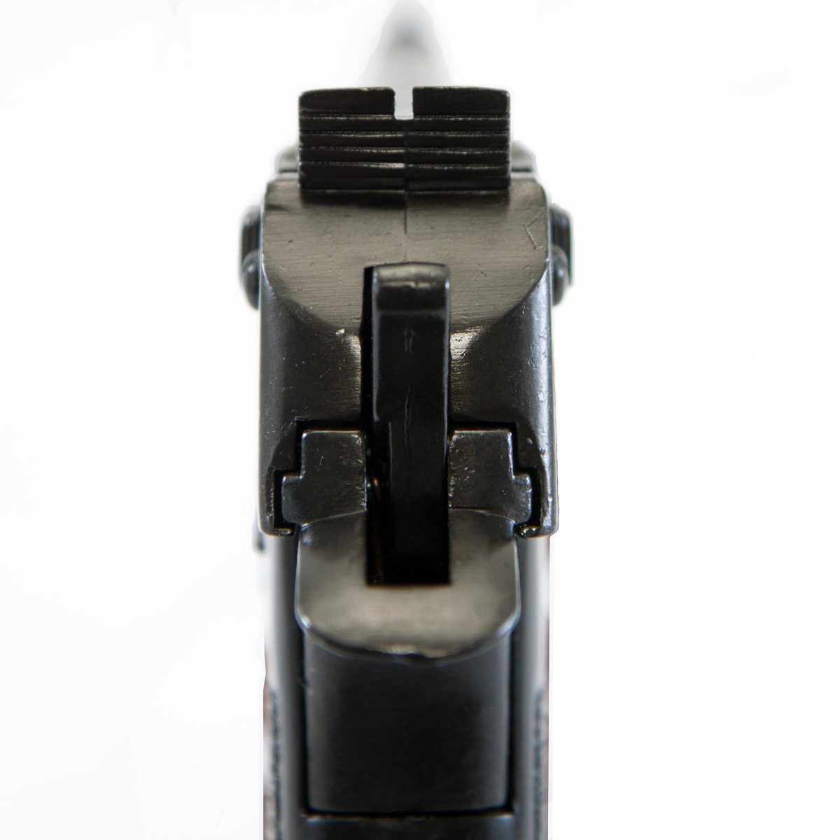 Réplica de pistola semiautomática, EUA-Israel 1982, metal lacado preto e plástico