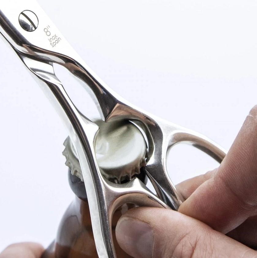 Tesoura de cozinha Star 8" em aço inoxidável com acabamento brilhante