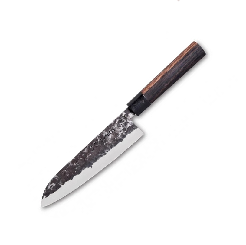 Cuchillo Santoku 3 Claveles Osaka con mango de madera de granadil...