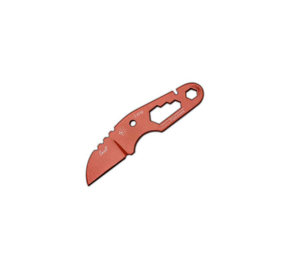 JV Small lacado naranja cuchillo con funda kydex para bolsillo