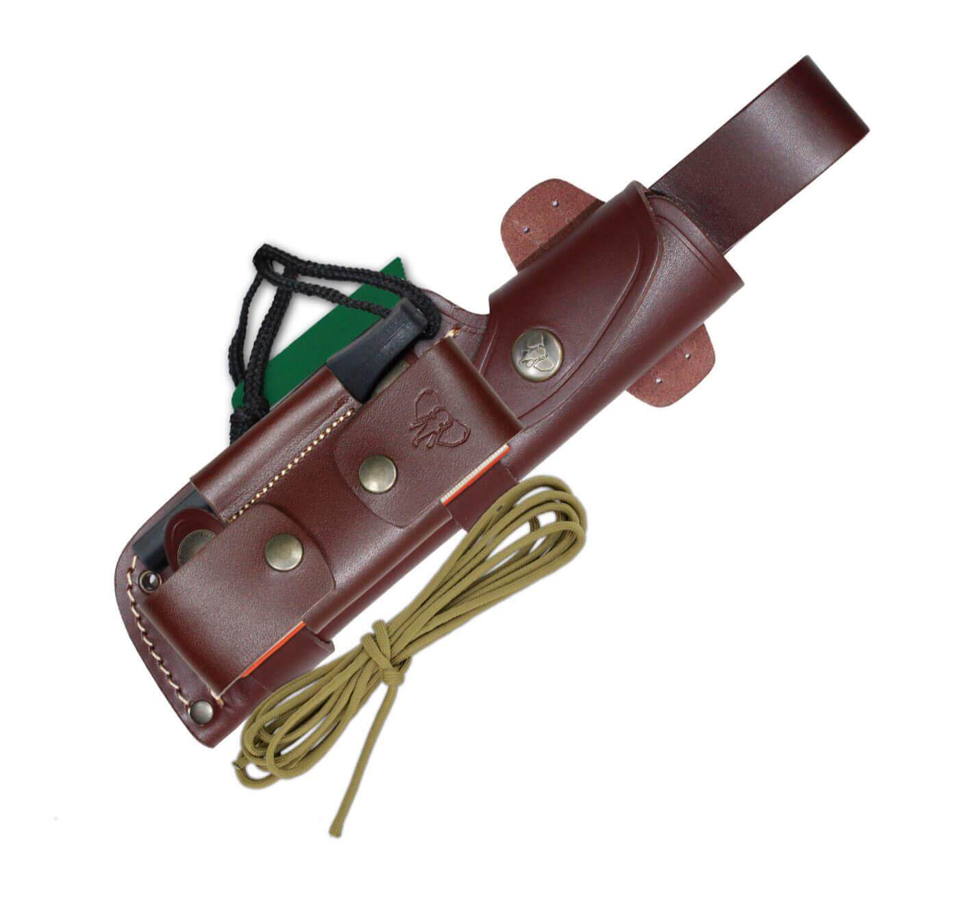 Faca Cudeman MT5. Cocobolo manga. Aço Böhler N-695. Estojo de couro. Kit completo