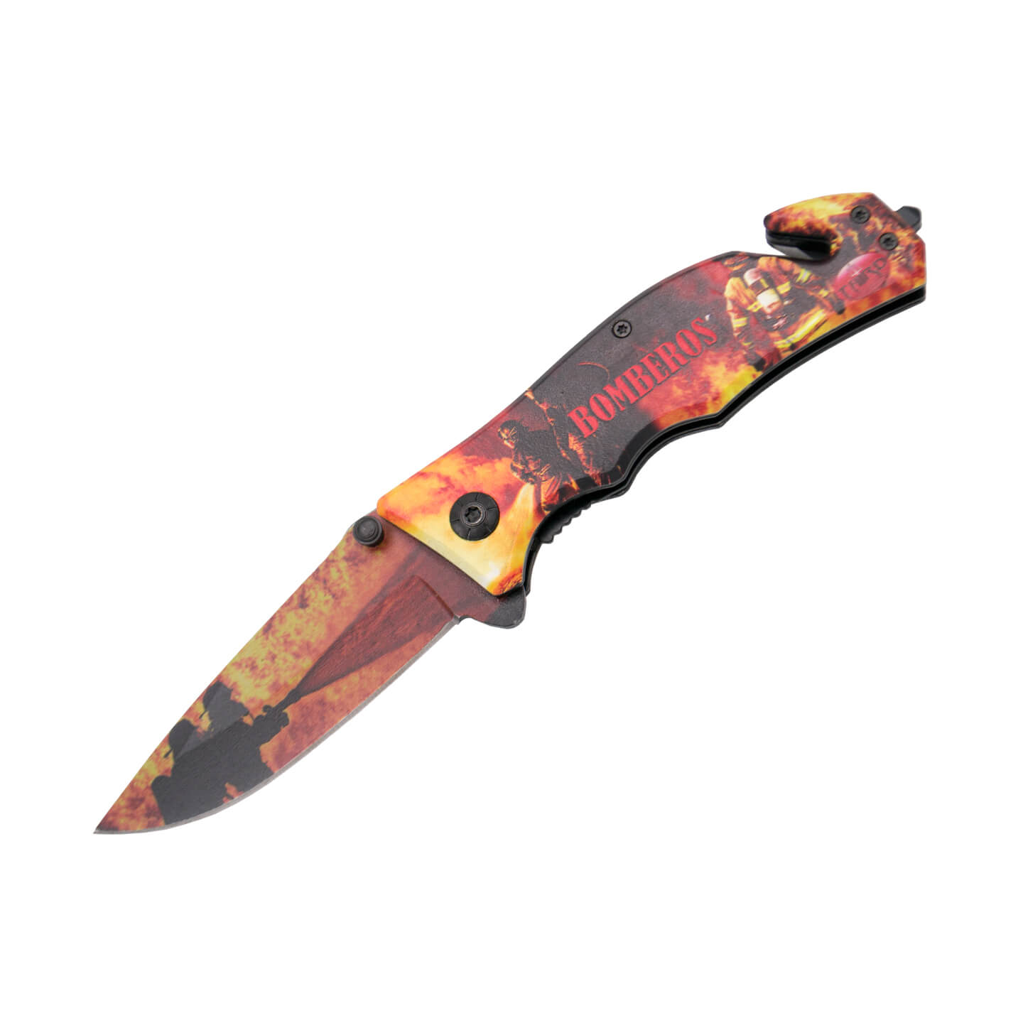 Canivete tático revestido com desenho Bombeiros