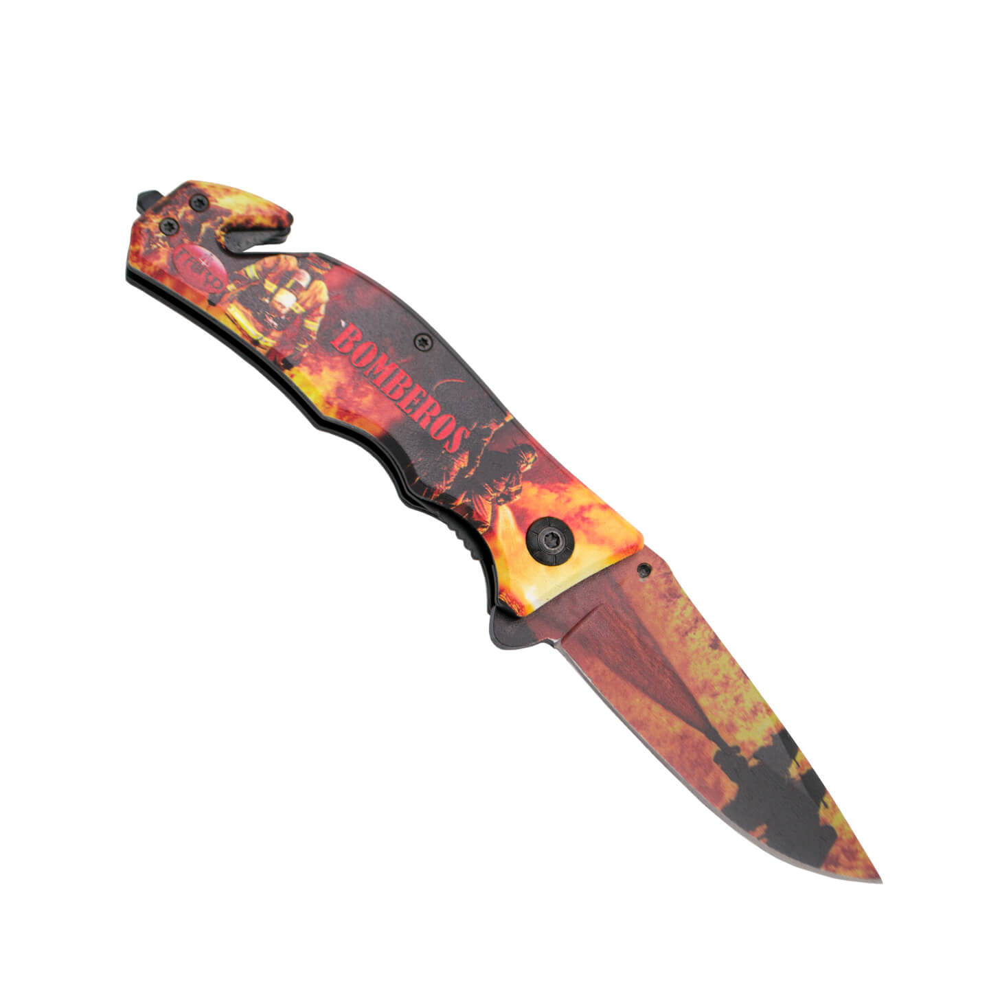 Canivete tático revestido com desenho Bombeiros