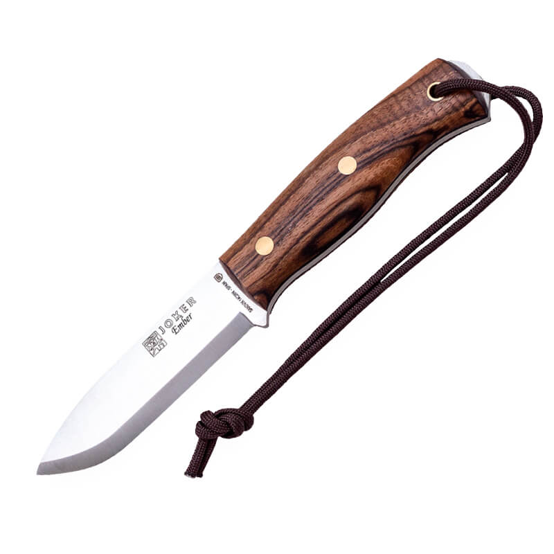 Cuchillo bushcraft Joker BS9 Ember con mango de madera de nogal y...