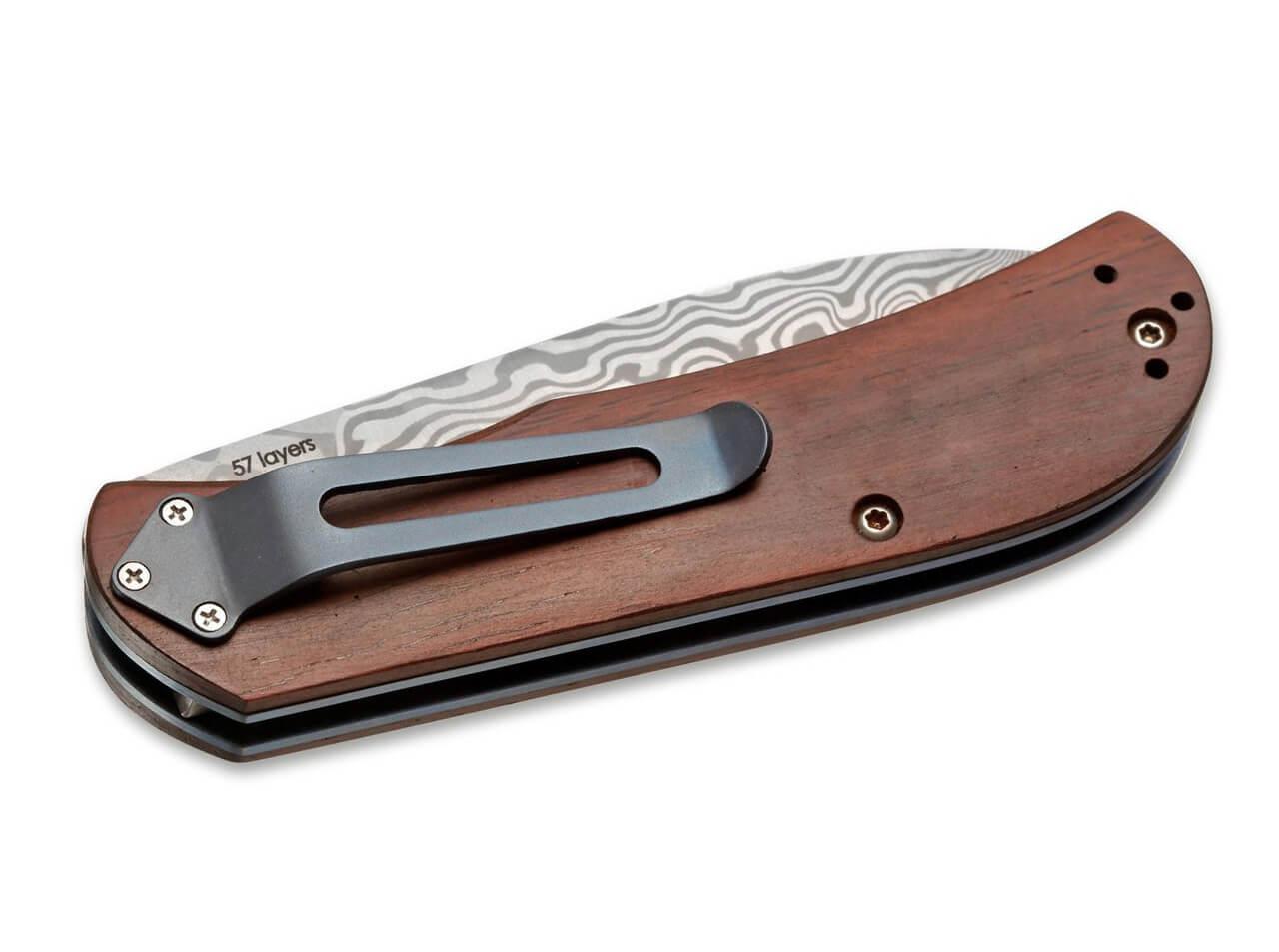 Navaja Boker Plus Exskelibur II Damast con cachas de madera de cocobolo