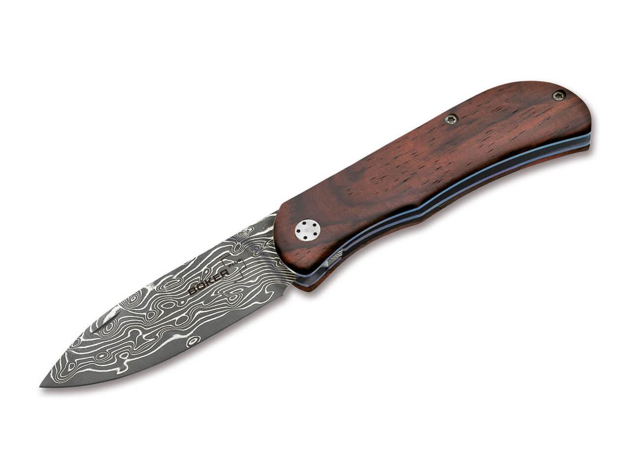 Navaja Boker Plus Exskelibur II Damast con cachas de madera de cocobolo