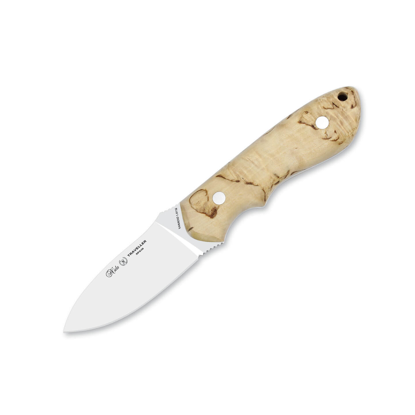 Cuchillo bushcraft Nieto Traveller con mango de madera de abedul ...