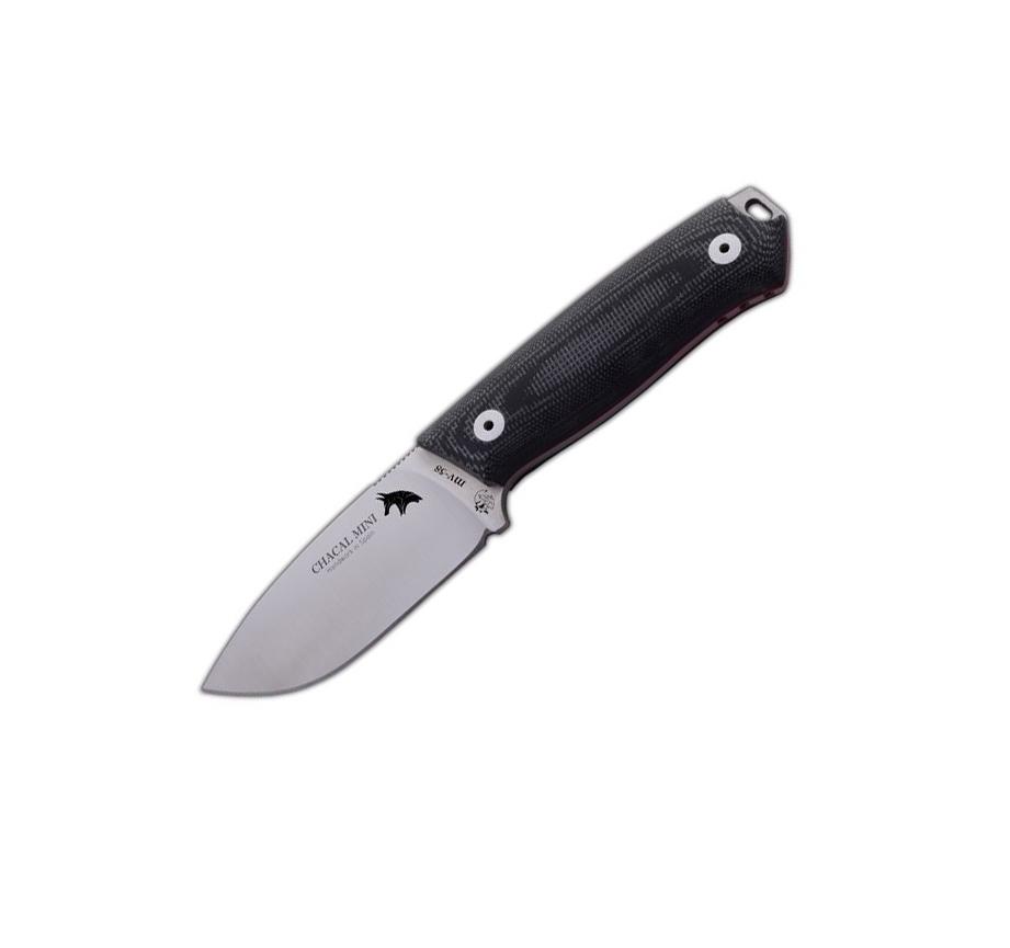 JV Chacal Mini cuchillo de cuello con cachas de micarta negra
