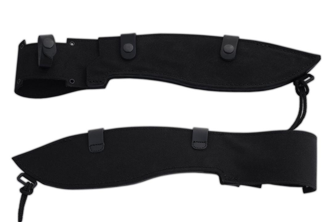 Machete Tático JV Falcran com Cabo Micarta Preto e Lâmina Negra