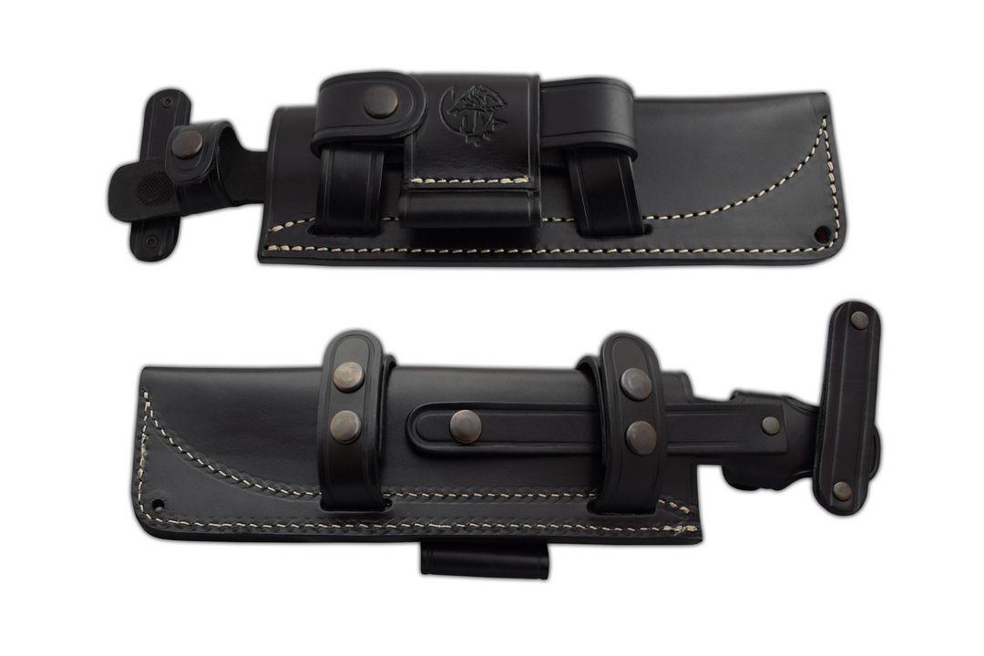 JV Dual Explorer con mango de micarta yute bison y funda multiposición