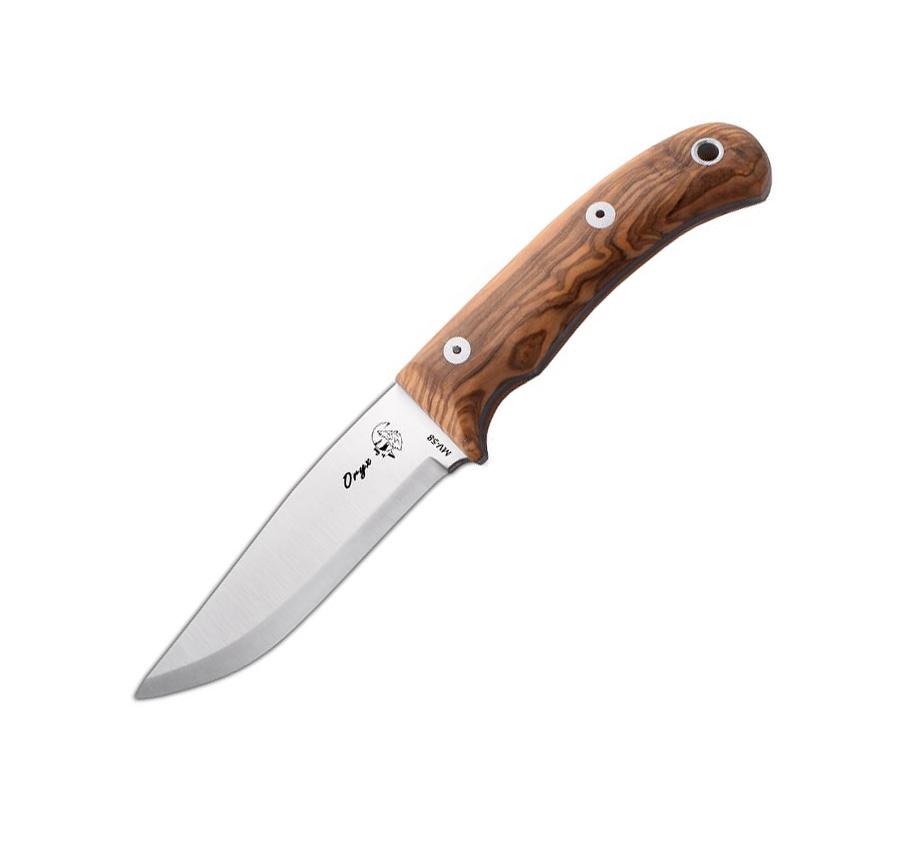 JV Oryx cuchillo de caza con mango de madera de olivo