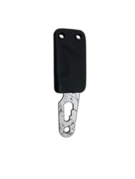 JV Small lacado camuflaje de nieve cuchillo con funda kydex para cuello