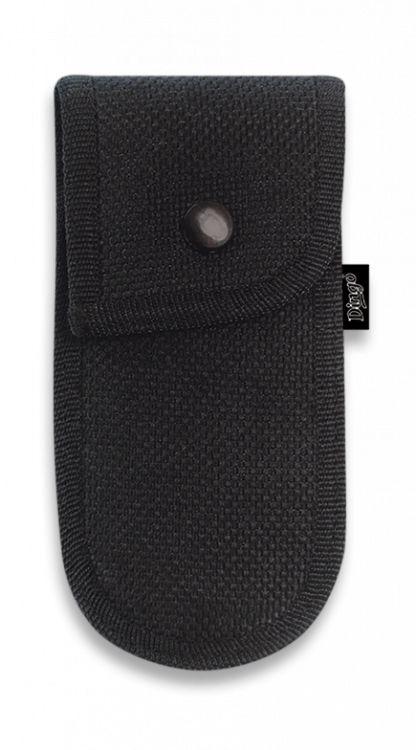 JV Navaja bushcraft con mango de micarta negra y hoja de acero Sandvik 12C27