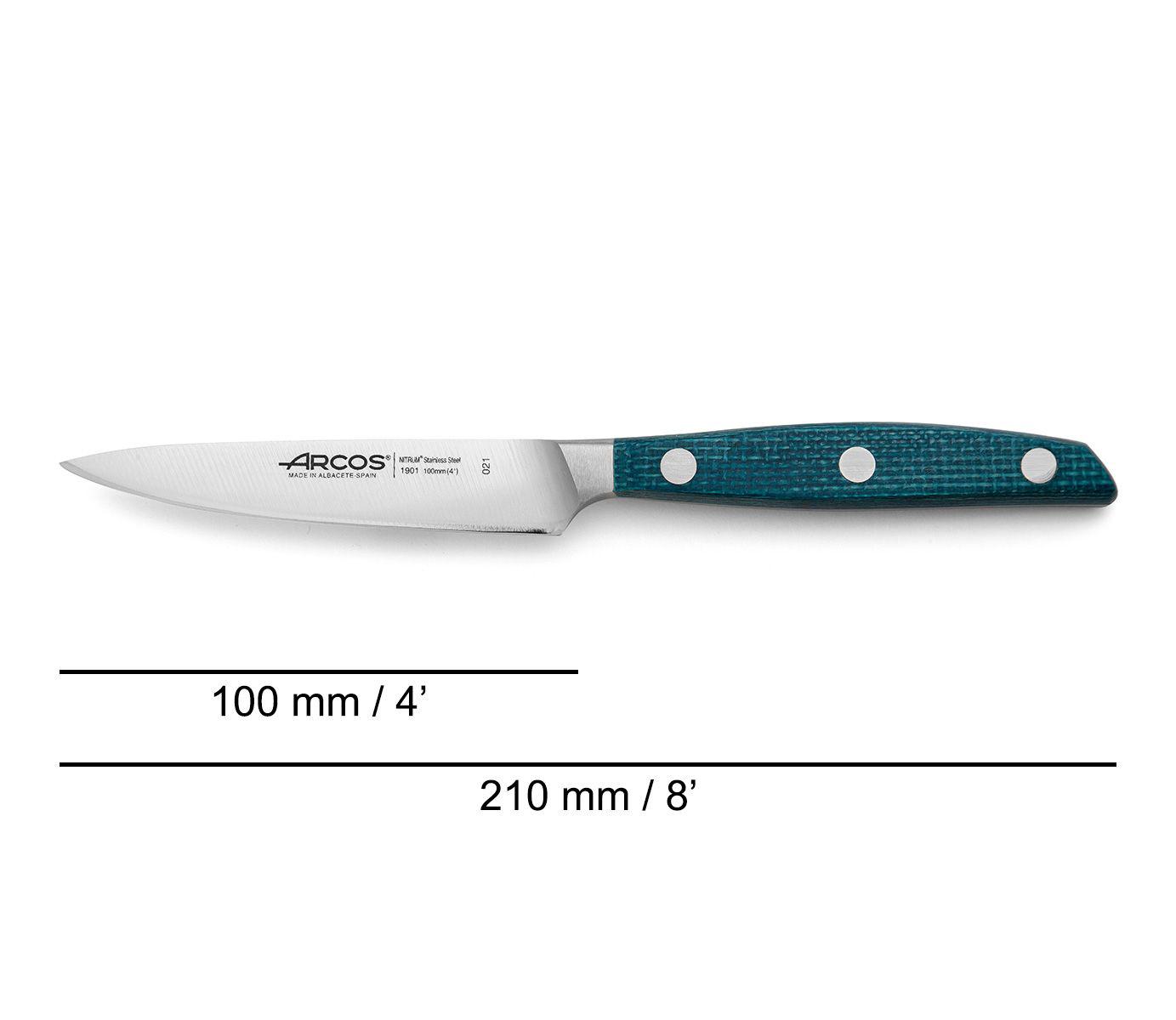 Arcos Brooklyn paring knife with blue micarta handle