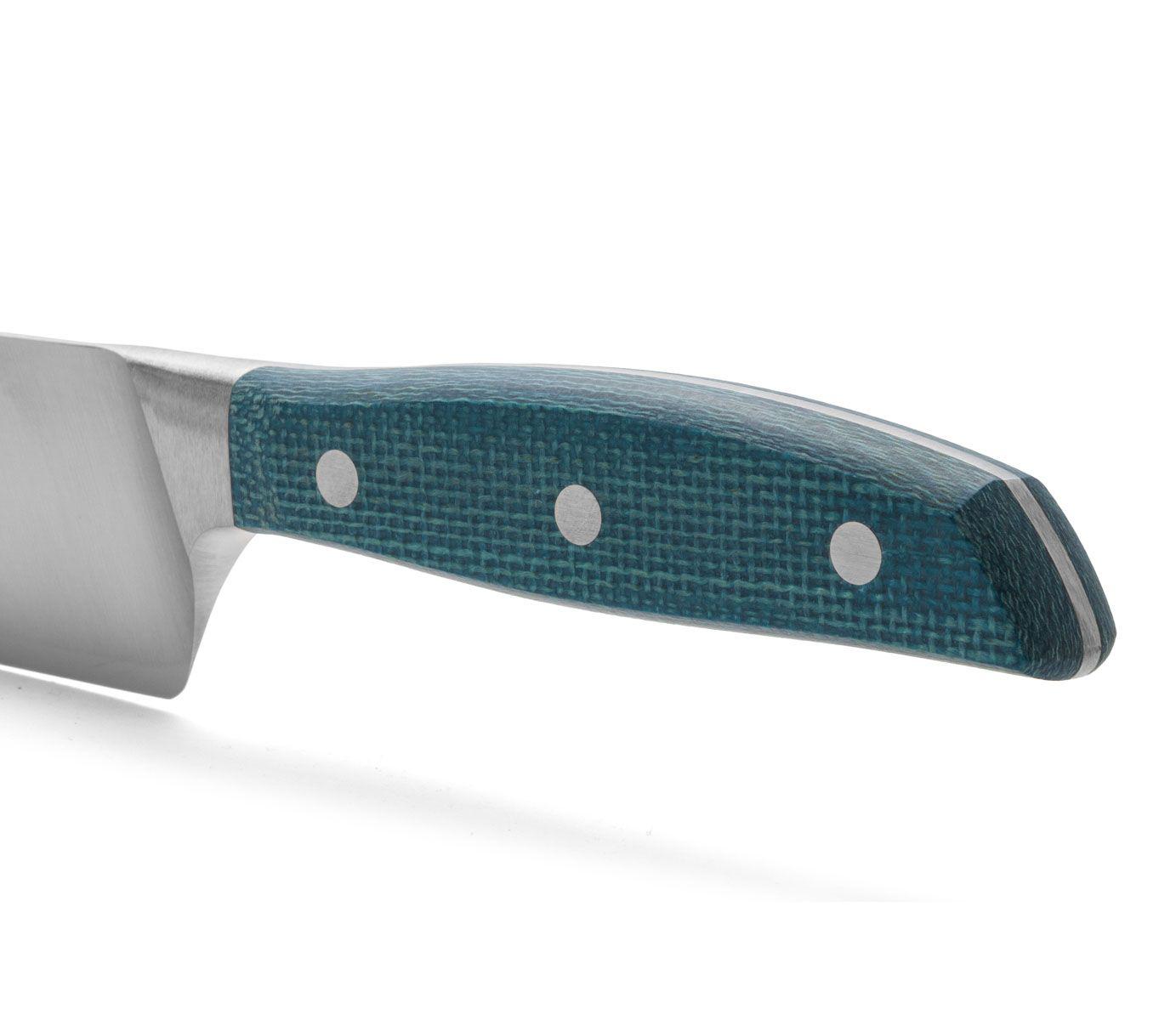 Faca chef Arcos Brooklyn 250 mm com cabo de micarta azul