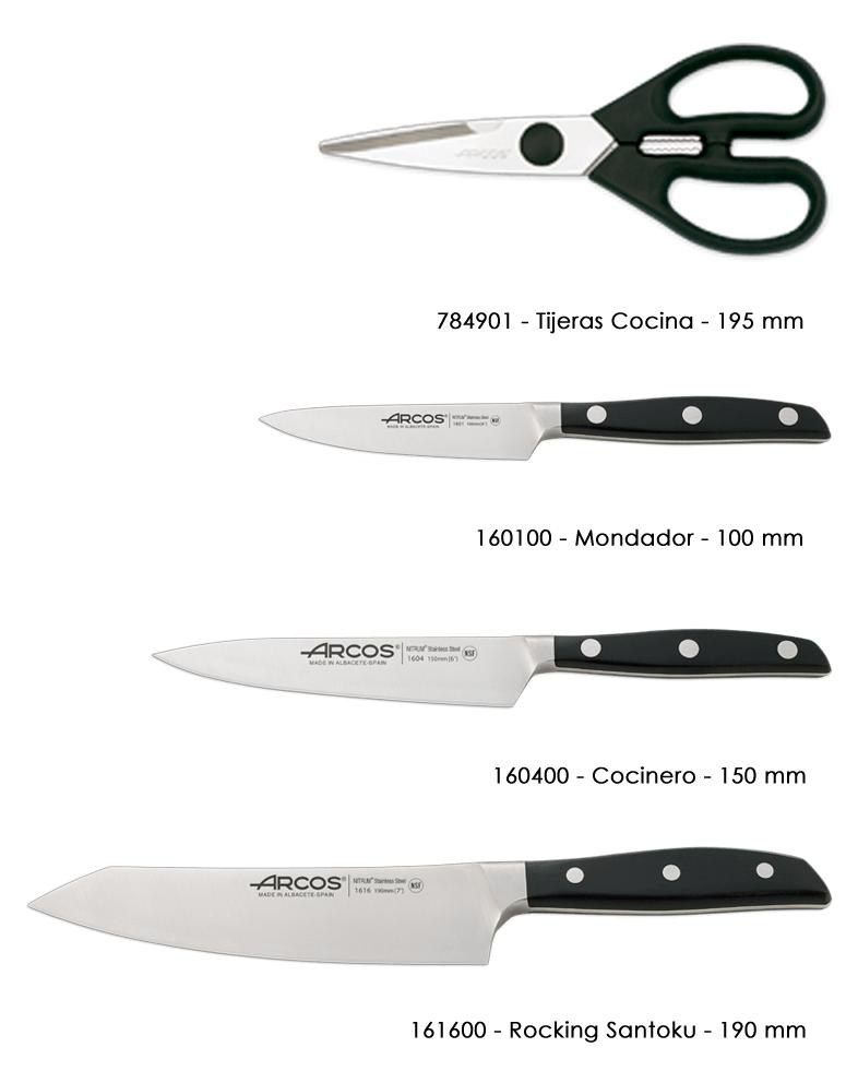 Conjunto de facas Arcos Manhattan com estojo de madeira gaúcha