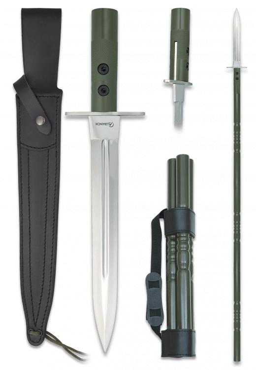 Lance Albainox amovible avec fourreau, manche en aluminium et lon...