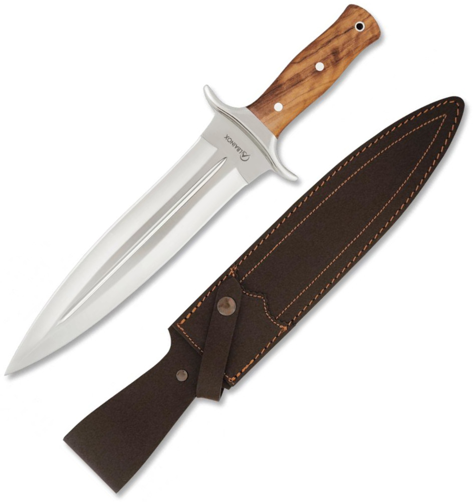 Cuchillo deportivo de caza de la marca Albainox con mango de oliv...