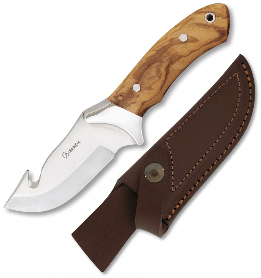 Cuchillo de monte Albainox con mango de madera de olivo y hoja co...