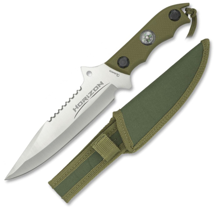 Faca tática grande Albainox Horizon com lâmina de 17,2 cm e bainh...