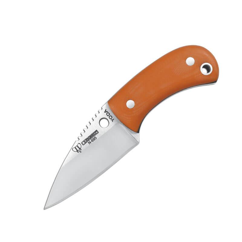 Cuchillo bushcraft Cudeman mod. YODA. Mango G10 naranja. Funda de...