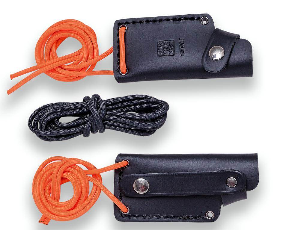 Faca bushcraft Joker Erizo TS1 com cabo de micarta laranja