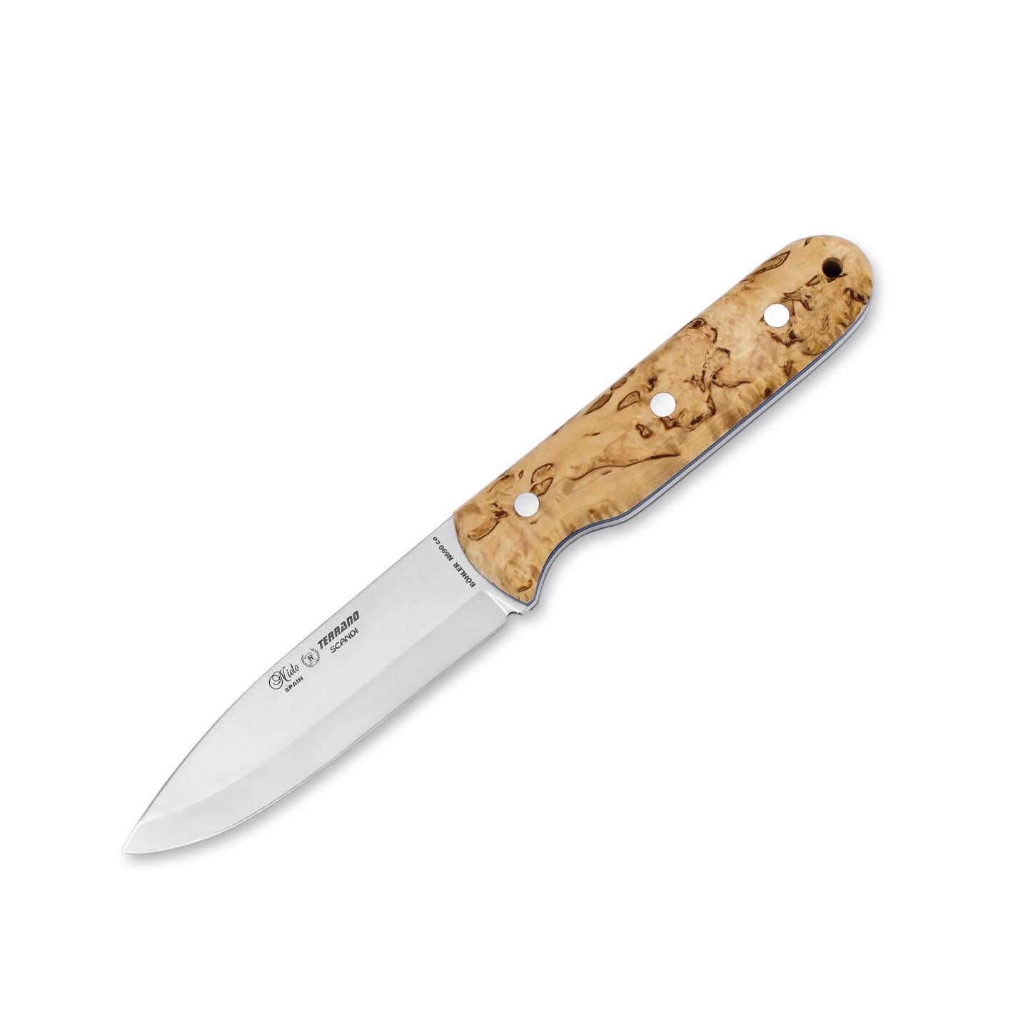 Cuchillo bushcraft Nieto Terrano con mango de madera de abedul y ...