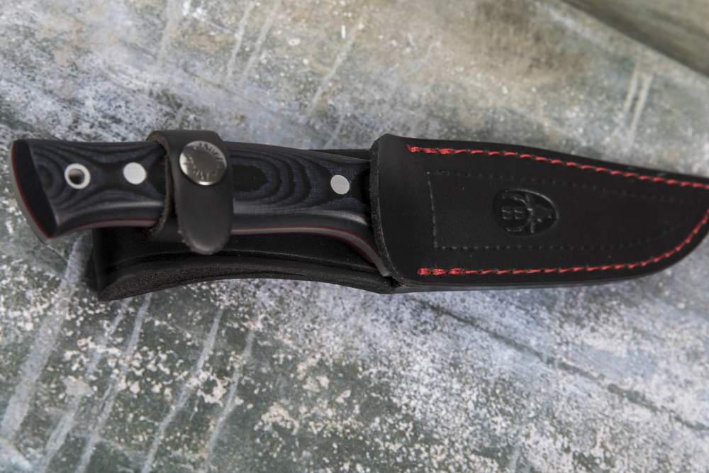 Cuchillo de caza enterizo Muela Pointer con mango de micarta negra