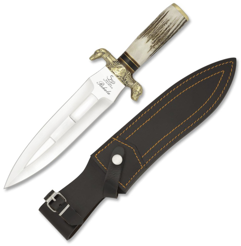 Cuchillo de caza Rehala de Albainox con mango de asta de ciervo, ...