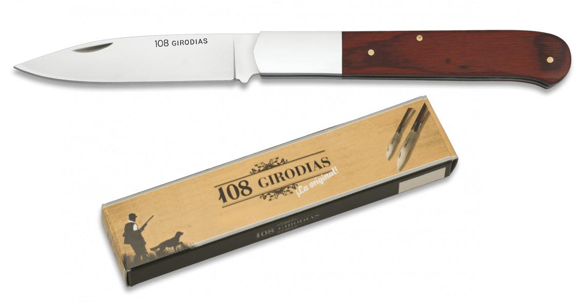 Faca dobrável 108 Girodias com escamas de resistência vermelhas e...