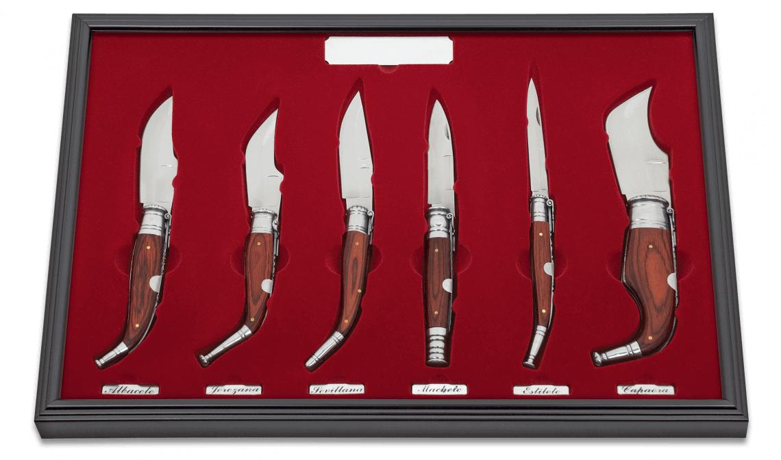 Colección de seis navajas clásicas Nº1 de Albainox con mango de s...