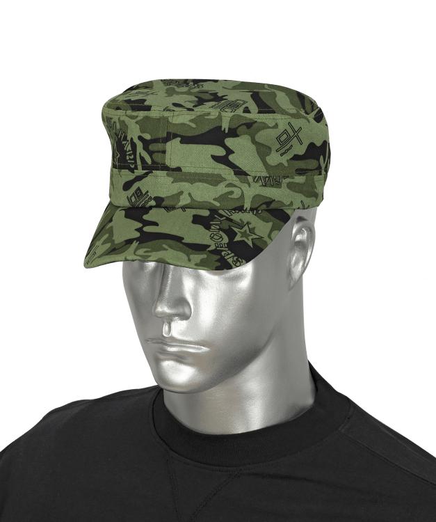 Gorra de color camuflaje verde especial hecho de poliéster