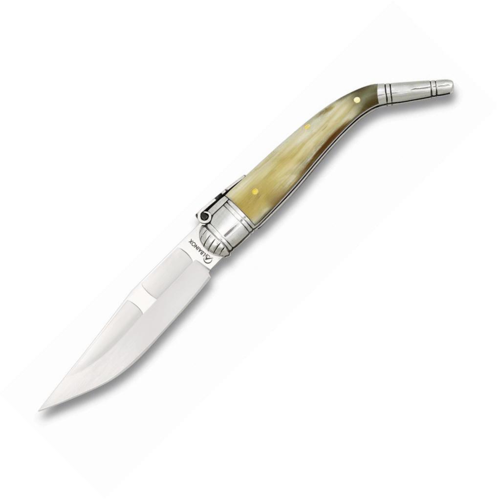 Navaja SEVILLANA Nº0 de Albainox con mango de asta de toro, virol...