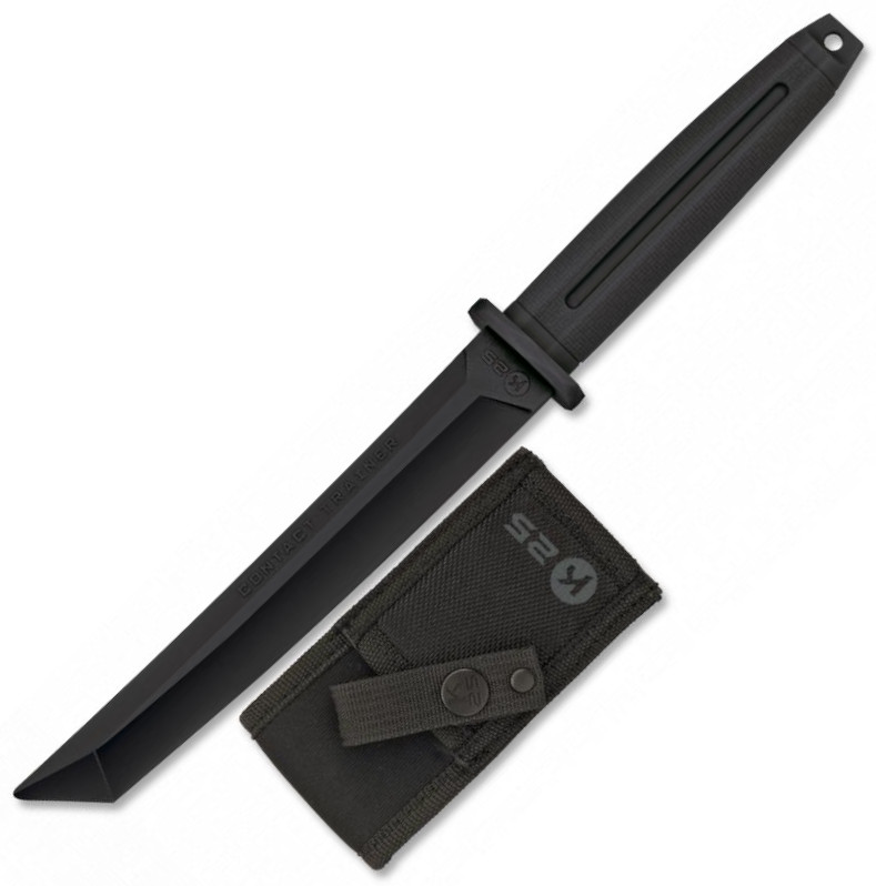 Cuchillo K25 de entrenamiento engomado negro CONTACT TRAINER con ...