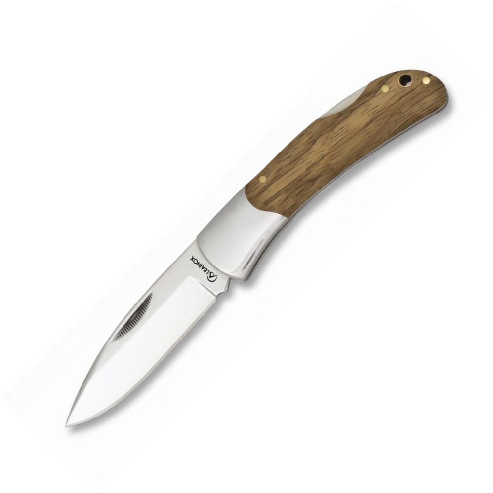Albainox pocket knife with zebra wood handle, back lock and 7.8 c...
