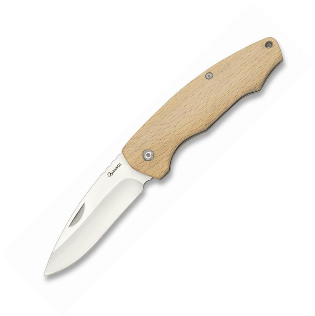 Albainox pocket knife with customizable wooden scales with silico...