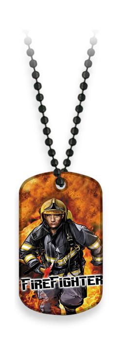 Placa con cadena de bolas FIRE FIGHTER