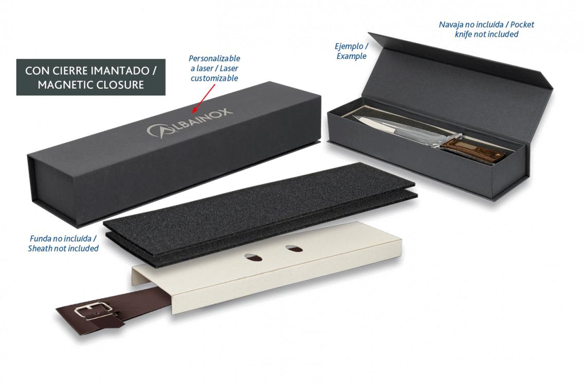 Caja negra con cierre de imantado (interior: 30x9x7cm)