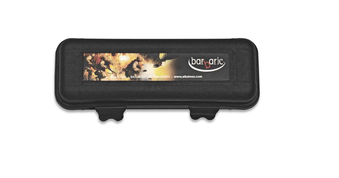 Caja pequeña negra de ABS con medidas de 14 x 5 x 4 cm