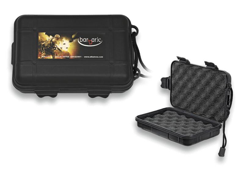 Caixa em ABS preto com interior acolchoado, dimensões 13,5 x 9 x ...