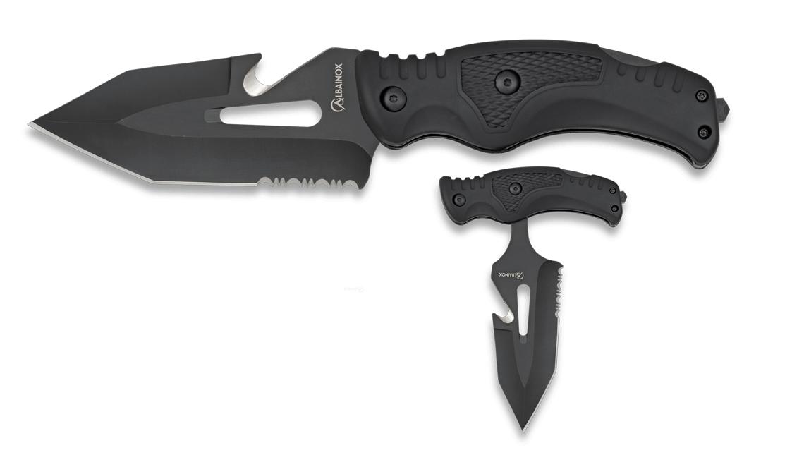 Albainox black Skinner tactical knife with a total length of 22.2...